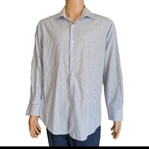 Bundle 2pcs Shirt Mens Van heusen Jacques Britt sz L 16" 41 16 32-33 Blue